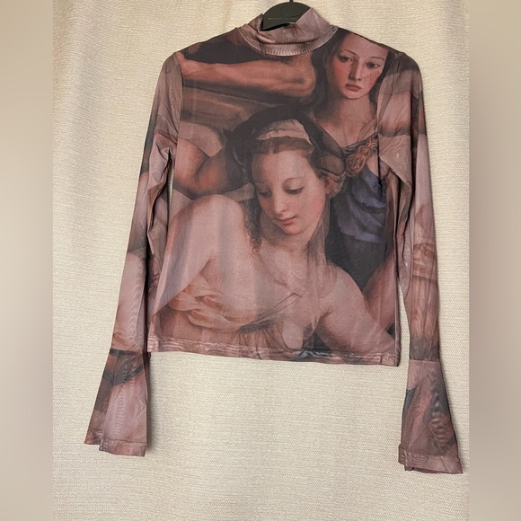 Tops - She’s So Fresh Mesh Flare Long Sleeves Vintage Y2K 2000’s 90’s Top